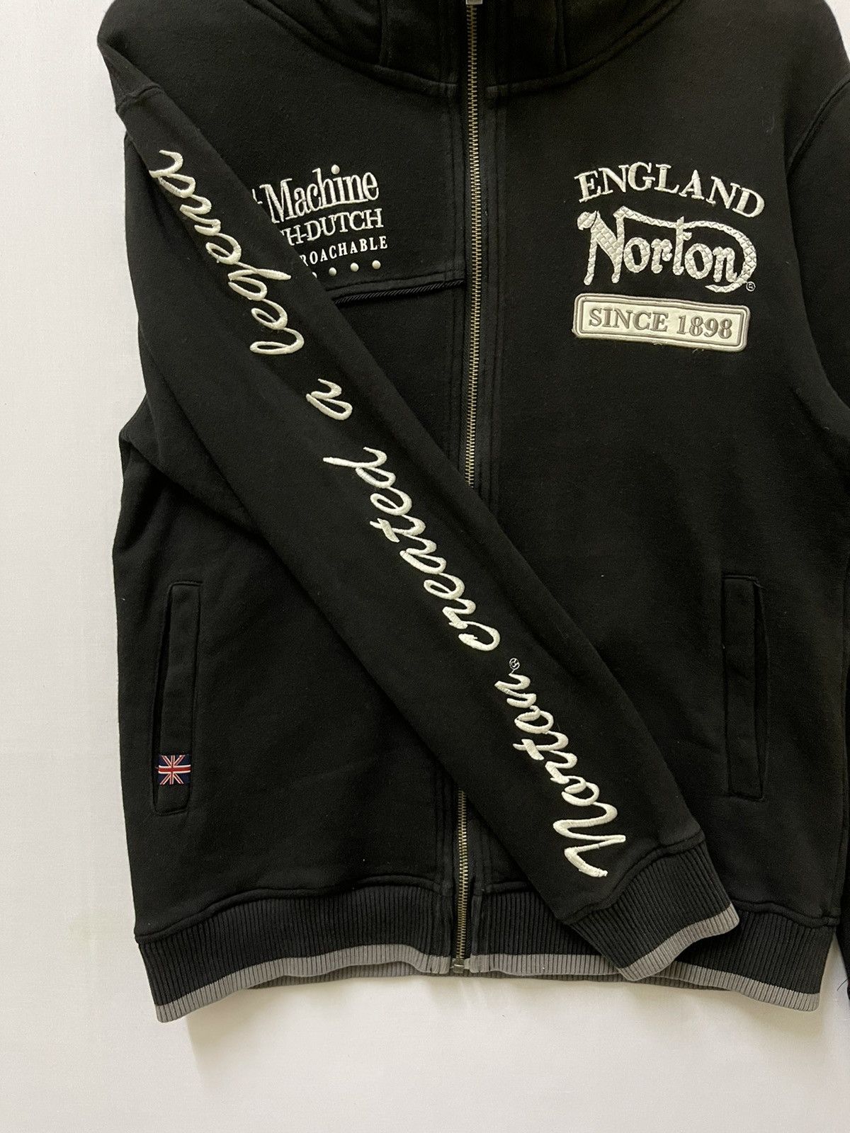 Norton × Vintage Vintage Norton Big Logo Full Zipper Hoodie Black Size US L / EU 52-54 / 3 - 5 Thumbnail