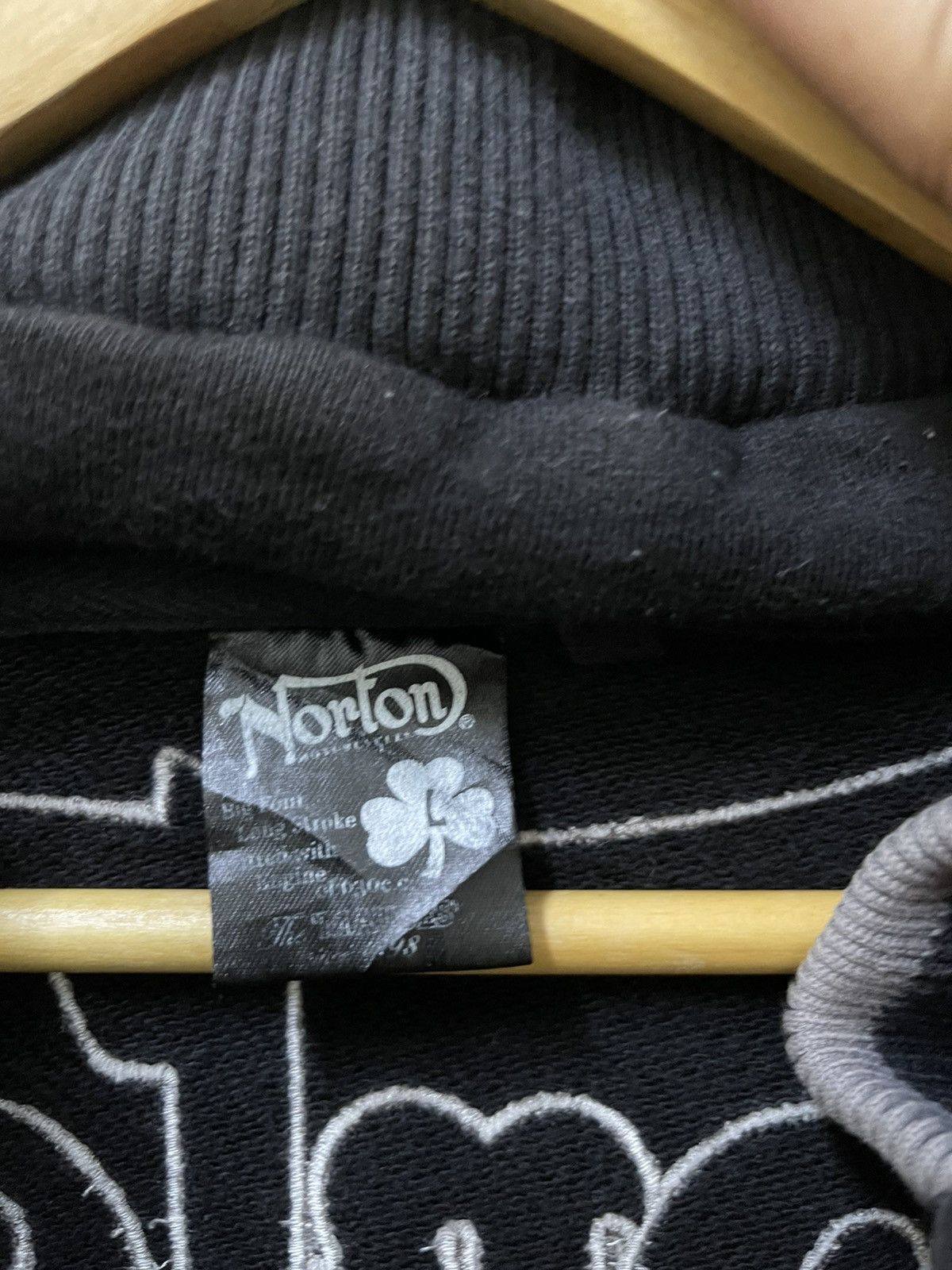 Norton × Vintage Vintage Norton Big Logo Full Zipper Hoodie Black Size US L / EU 52-54 / 3 - 6 Thumbnail