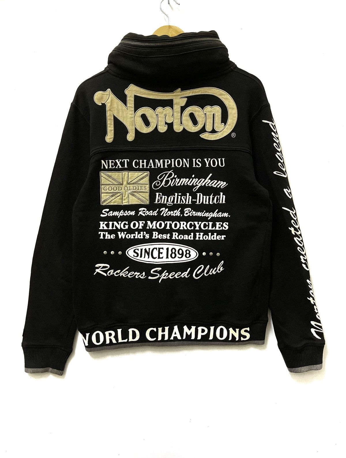 Norton × Vintage Vintage Norton Big Logo Full Zipper Hoodie Black Size US L / EU 52-54 / 3 - 1 Thumbnail