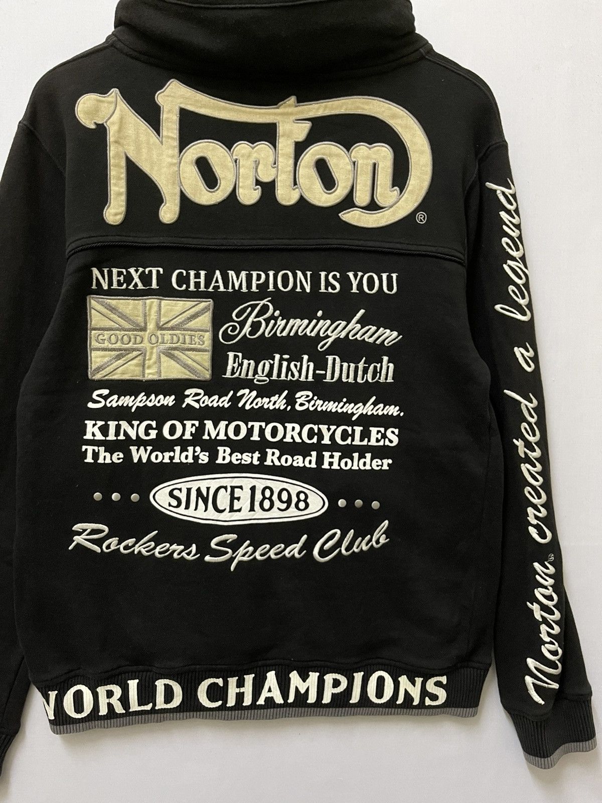 Norton × Vintage Vintage Norton Big Logo Full Zipper Hoodie Black Size US L / EU 52-54 / 3 - 2 Thumbnail
