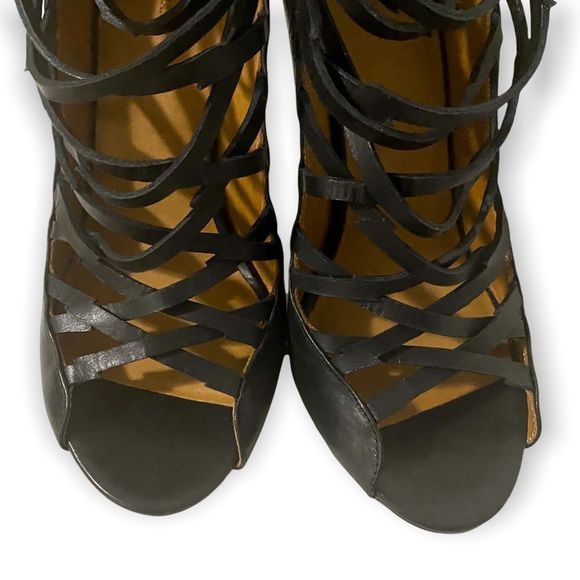 Isabel Marant NIB Isabel Marant Paw Black Leather Heeled Sandals size 38 E Size US 8 / IT 38 - 9 Thumbnail