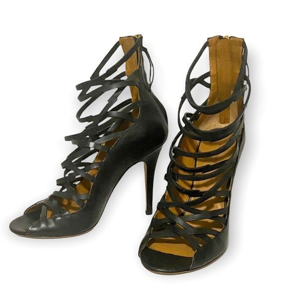 Isabel Marant NIB Isabel Marant Paw Black Leather Heeled Sandals size 38 E Size US 8 / IT 38 - 2 Thumbnail