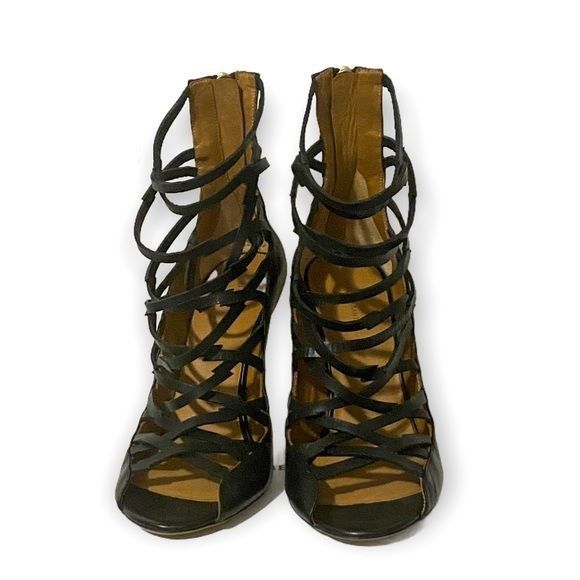 Isabel Marant NIB Isabel Marant Paw Black Leather Heeled Sandals size 38 E Size US 8 / IT 38 - 8 Thumbnail