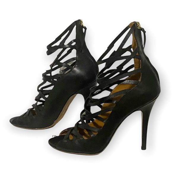 Isabel Marant NIB Isabel Marant Paw Black Leather Heeled Sandals size 38 E Size US 8 / IT 38 - 4 Thumbnail