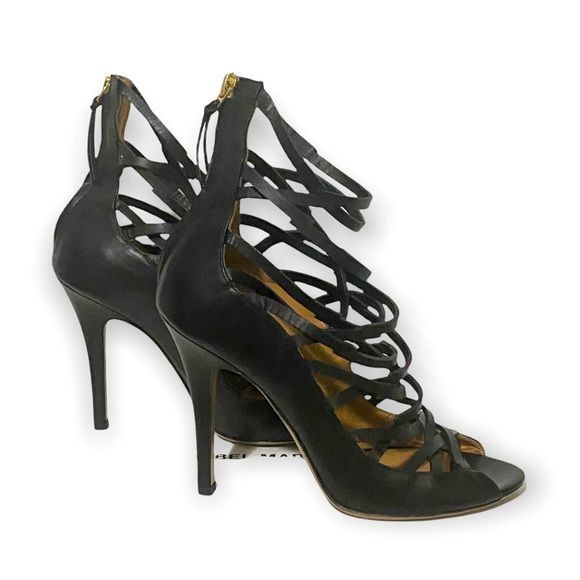 Isabel Marant NIB Isabel Marant Paw Black Leather Heeled Sandals size 38 E Size US 8 / IT 38 - 5 Thumbnail