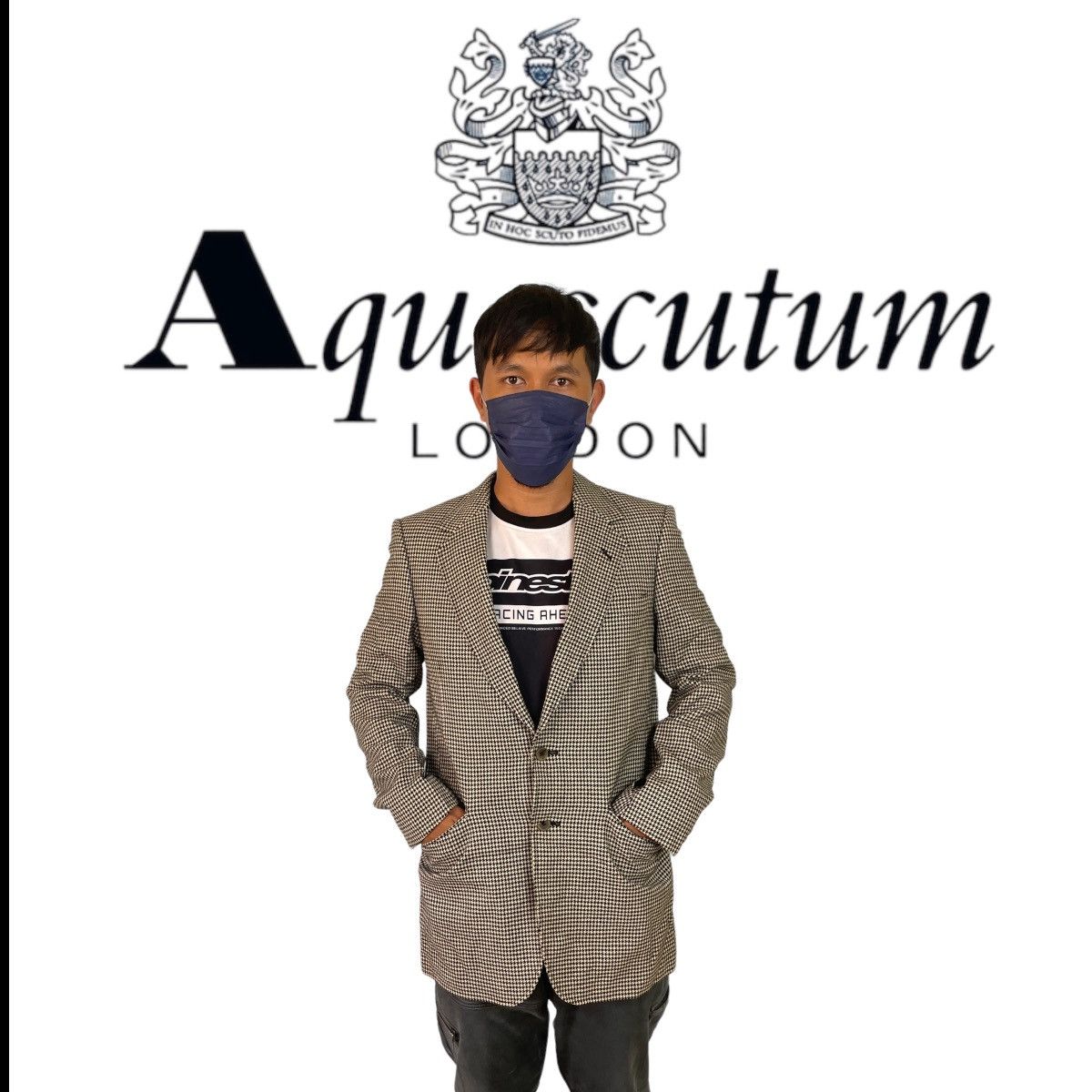 Aquascutum × Designer Aquascutum Houndstooth Blazer Size 40L - 5 Thumbnail