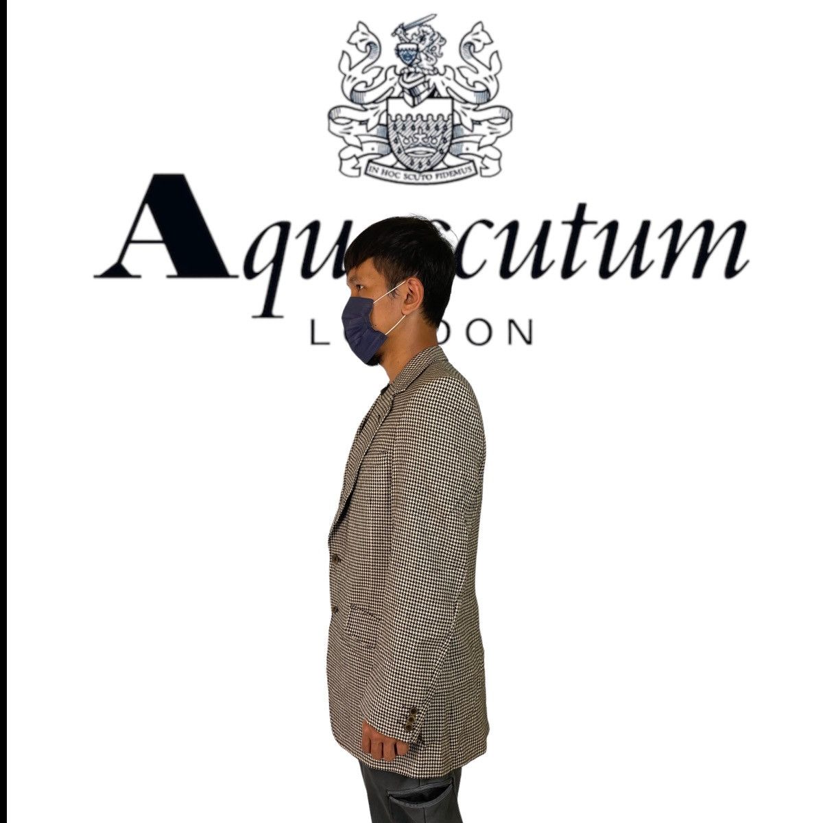 Aquascutum × Designer Aquascutum Houndstooth Blazer Size 40L - 4 Thumbnail