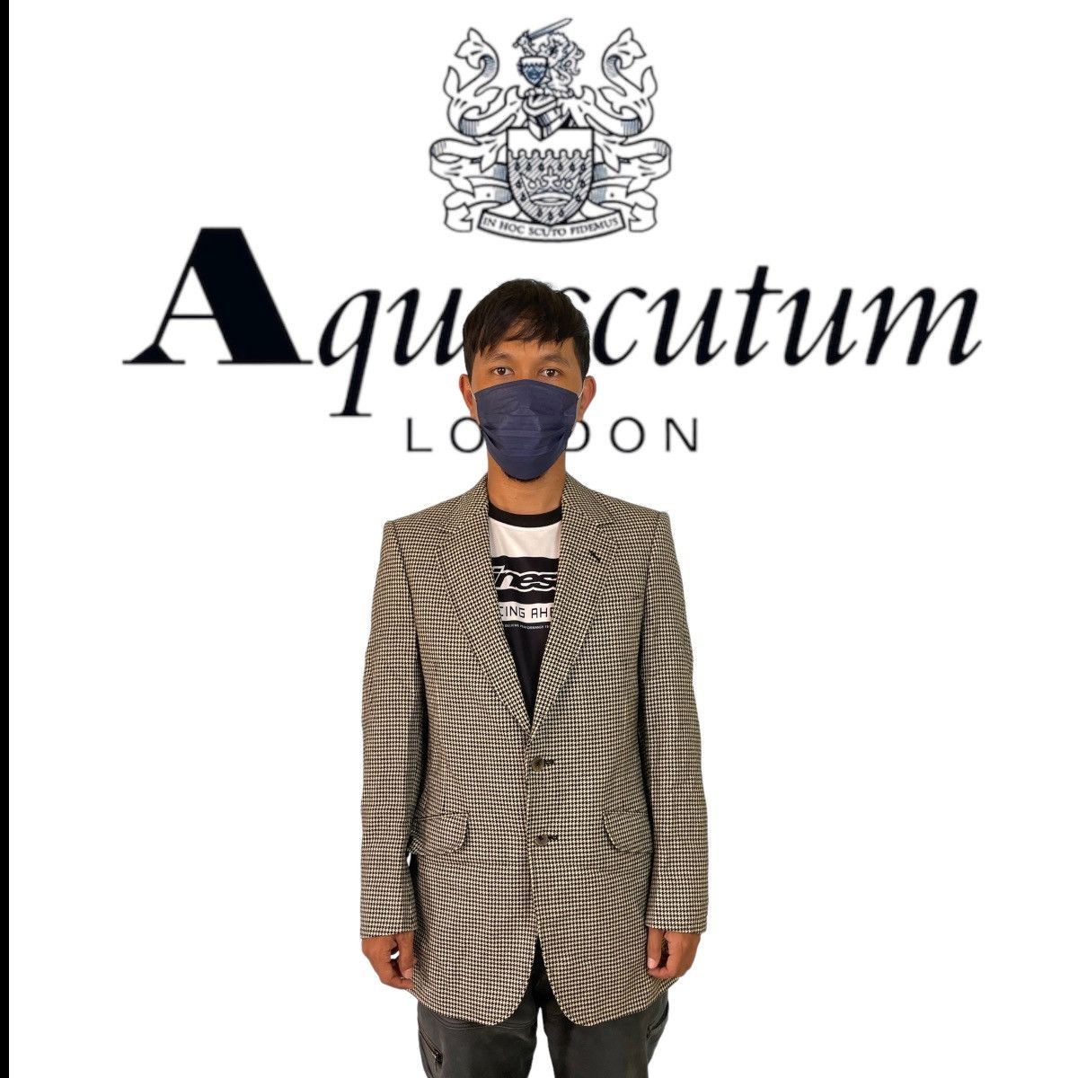 Aquascutum × Designer Aquascutum Houndstooth Blazer Size 40L - 1 Thumbnail