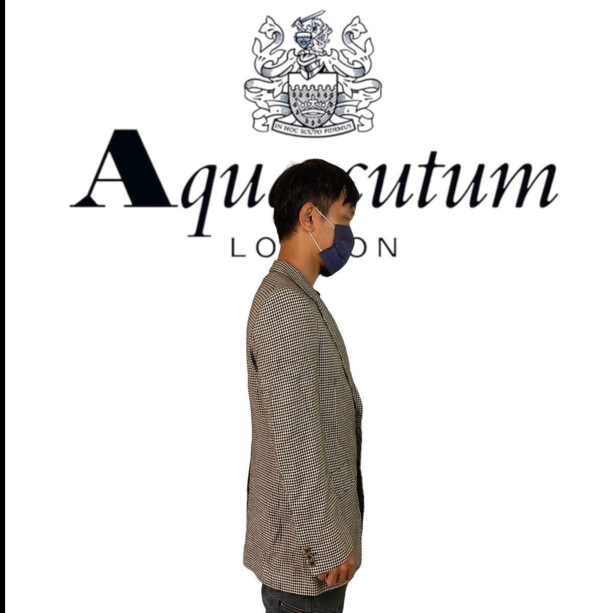 Aquascutum × Designer Aquascutum Houndstooth Blazer Size 40L - 2 Thumbnail
