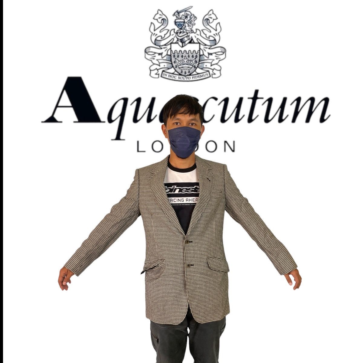 Aquascutum × Designer Aquascutum Houndstooth Blazer Size 40L - 6 Thumbnail