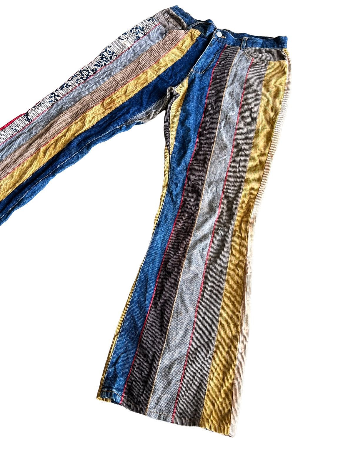 FDMTL RARE🔥Kapital Crazy No Boundaries Patchwork Flare Denim Size US 30 / EU 46 - 3 Thumbnail