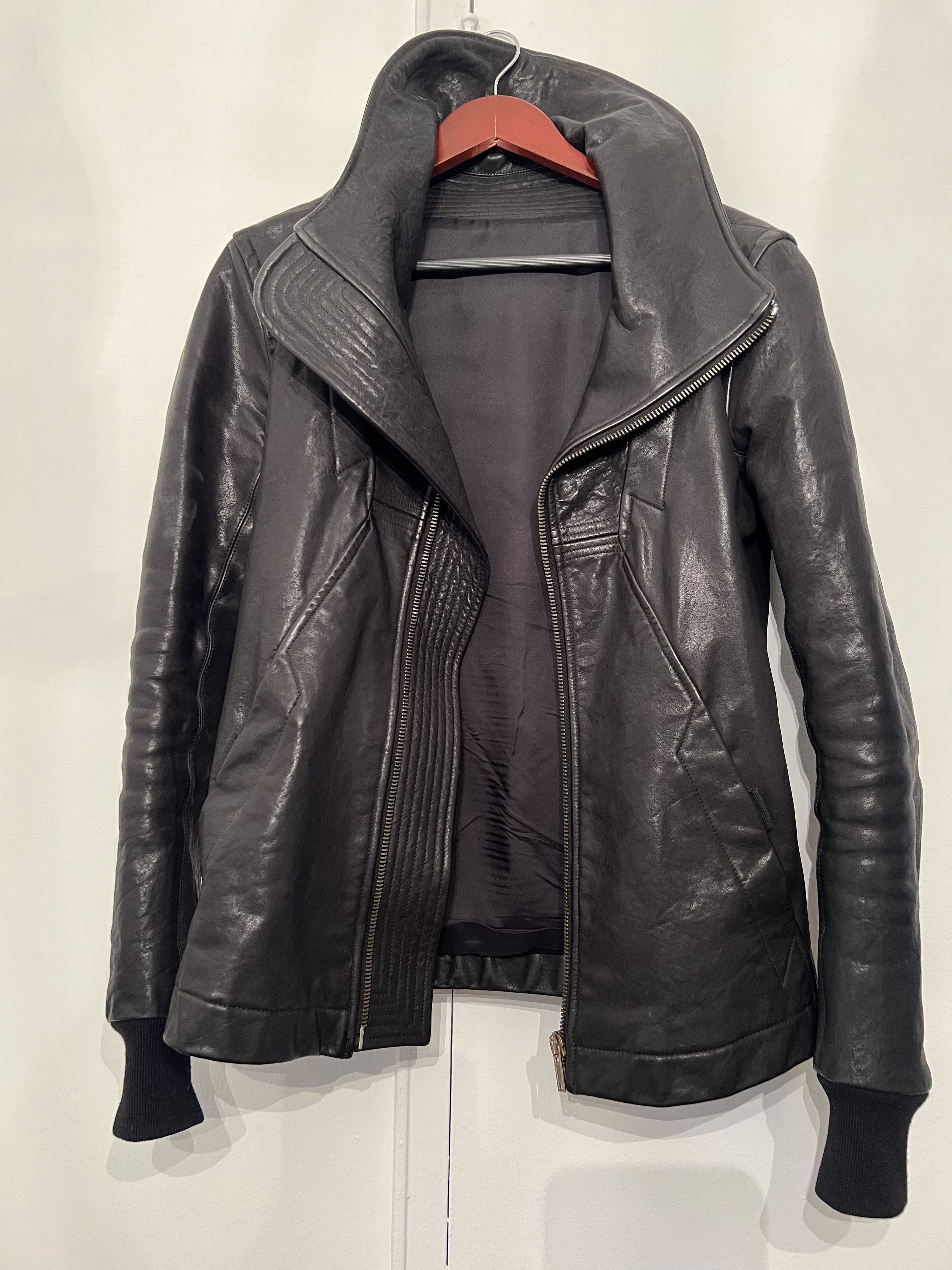 【最終価格】Rick Owens GEOレザージャケット　サイズ46 Rick Owens(リックオウエンス) / レザージャケット・ブルゾン/XS
