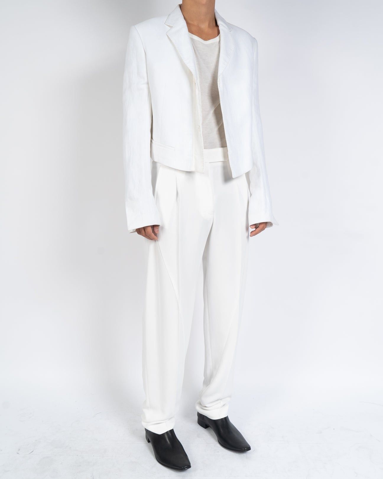 Haider Ackermann FW19 White Relaxed Two Tone Trousers Size US 33 - 4 Thumbnail