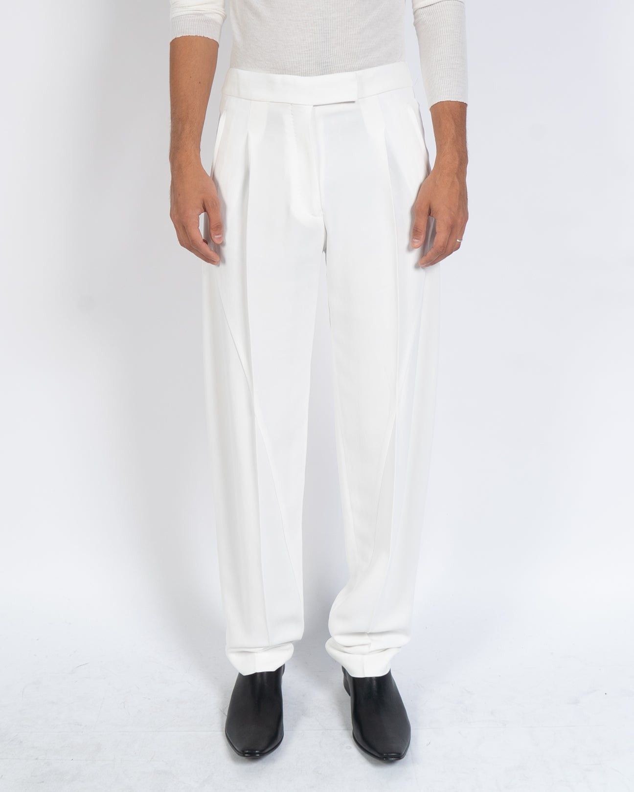 Haider Ackermann FW19 White Relaxed Two Tone Trousers Size US 33 - 1 Thumbnail
