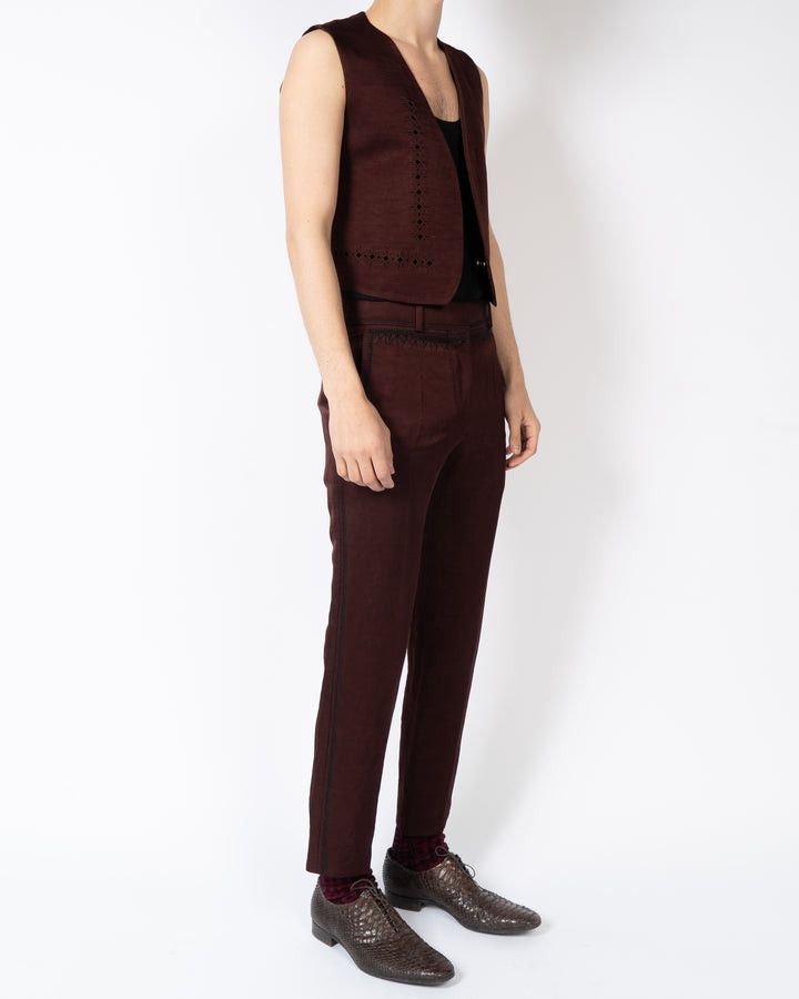 Haider Ackermann SS19 Embroidered Chocolate Trousers Size US 28 / EU 44 - 5 Thumbnail