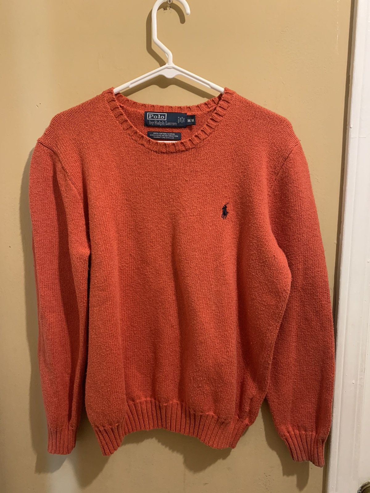 Polo Ralph Lauren × Vintage Vintage Peach Tangerine Ralph Lauren sweater Size US M / EU 48-50 / 2 - 1 Thumbnail