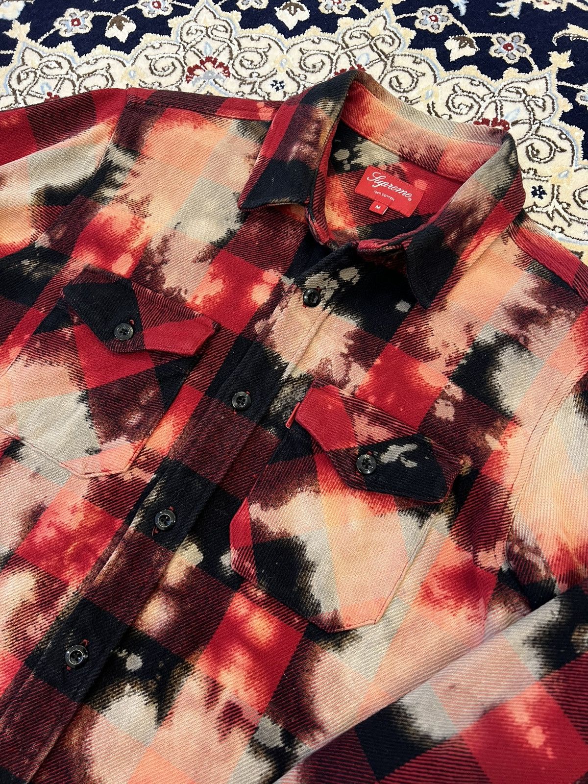 Supreme Supreme Heavyweight Bleached Flannel Shirt (FW13) V Rare Size US M / EU 48-50 / 2 - 2 Thumbnail