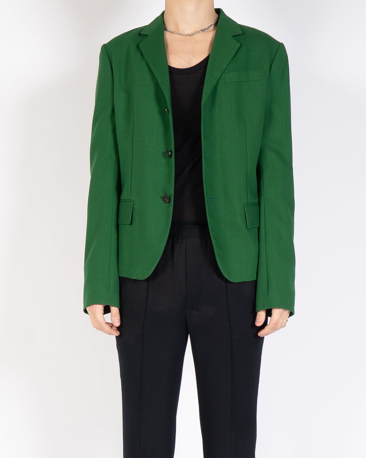 Haider Ackermann SS19 Green Classic 3 Button Wool Blazer Size US S / EU 44-46 / 1 - 3 Thumbnail