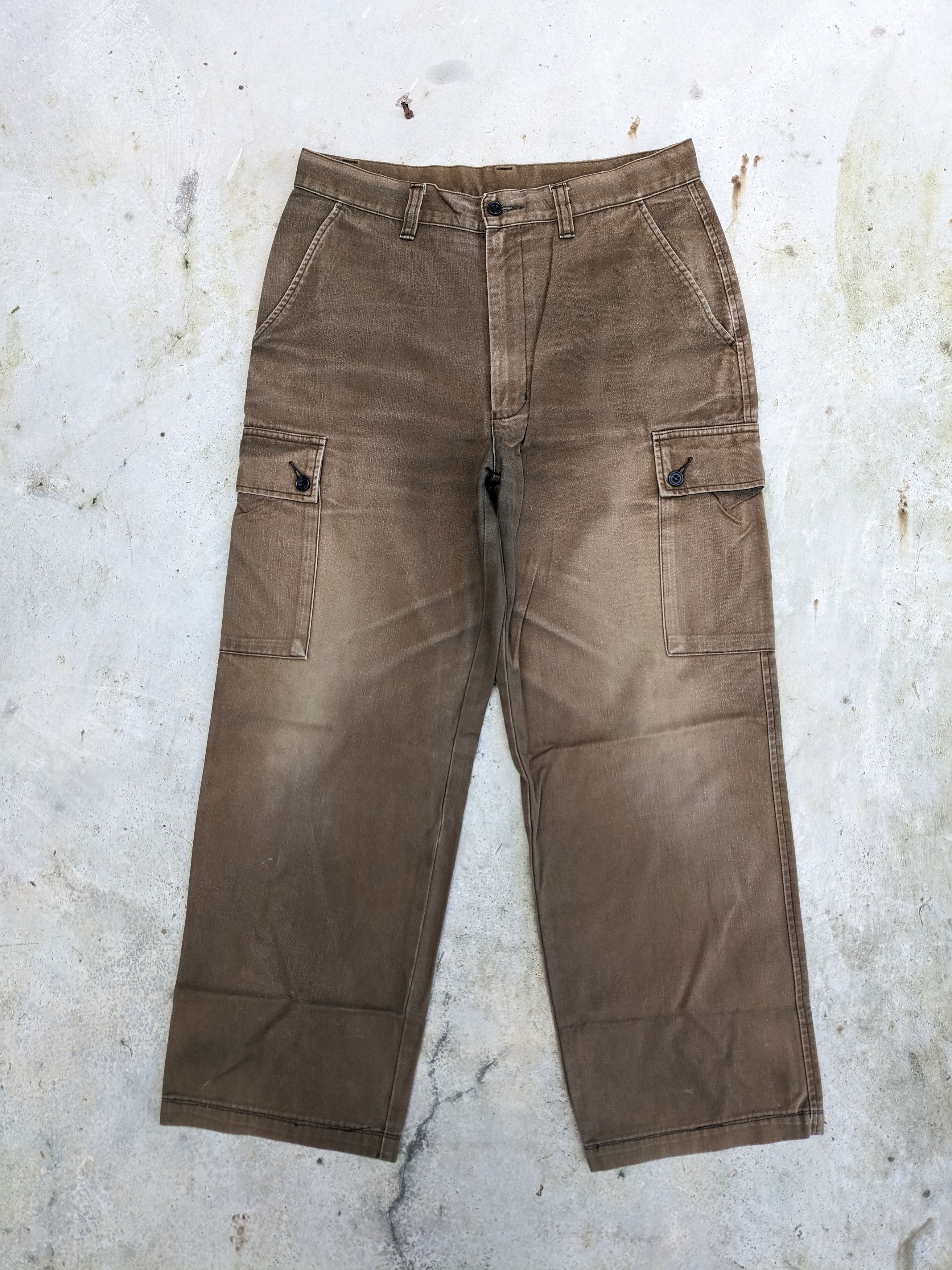 image of Free Style x Uniqlo Sunfaded Cargo Pants in Brown, Men's (Size 30)