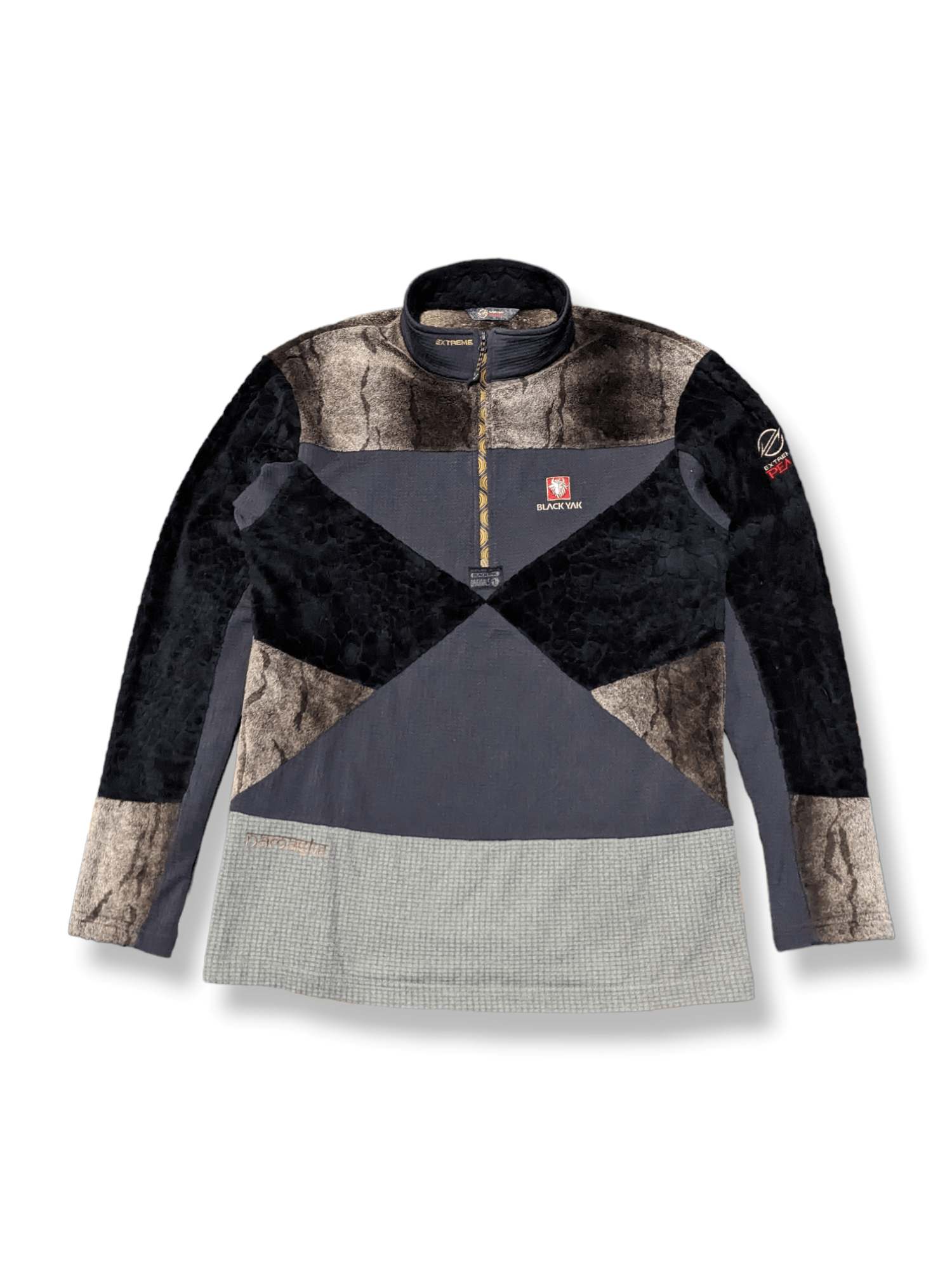 image of Black Yak Patchwork Fleece Sweater Jacket in Mix, Men's (Size Medium)