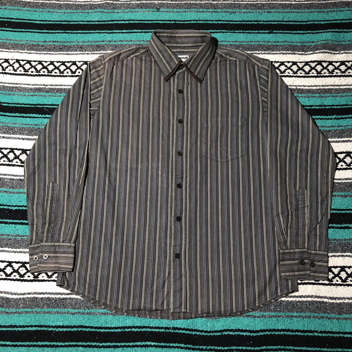Kansai Yamamoto × Vintage Kansai Stripped Button Up Shirt Size US L / EU 52-54 / 3 - 1 Thumbnail