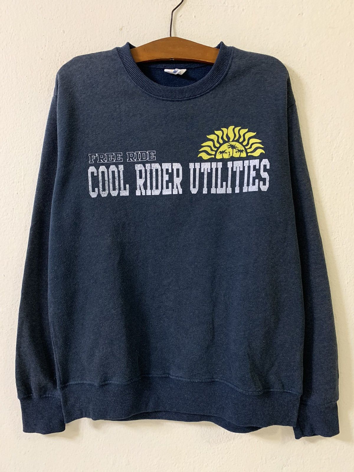 image of Vintage Cru Design Cool Rider Utilities Sweatshirt in Blue, Men's (Size Large)