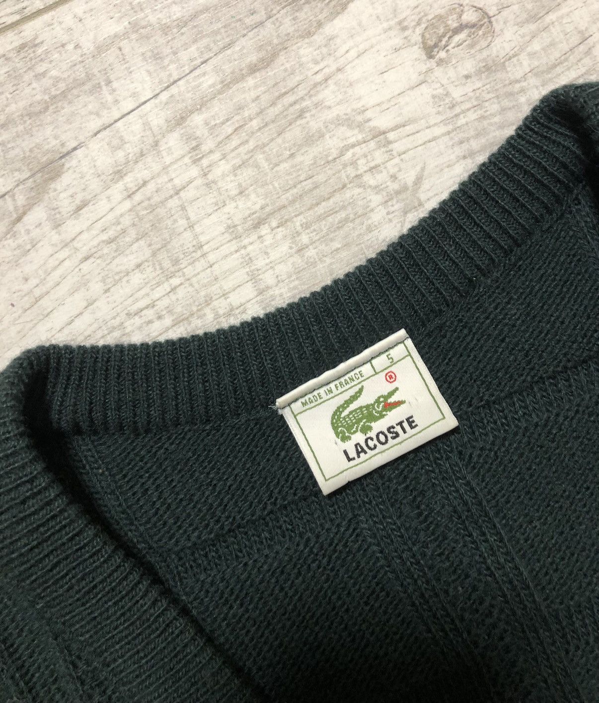 Lacoste Vintage Lacoste Wool Knit V-Neck Sweater Size US M / EU 48-50 / 2 - 4 Thumbnail