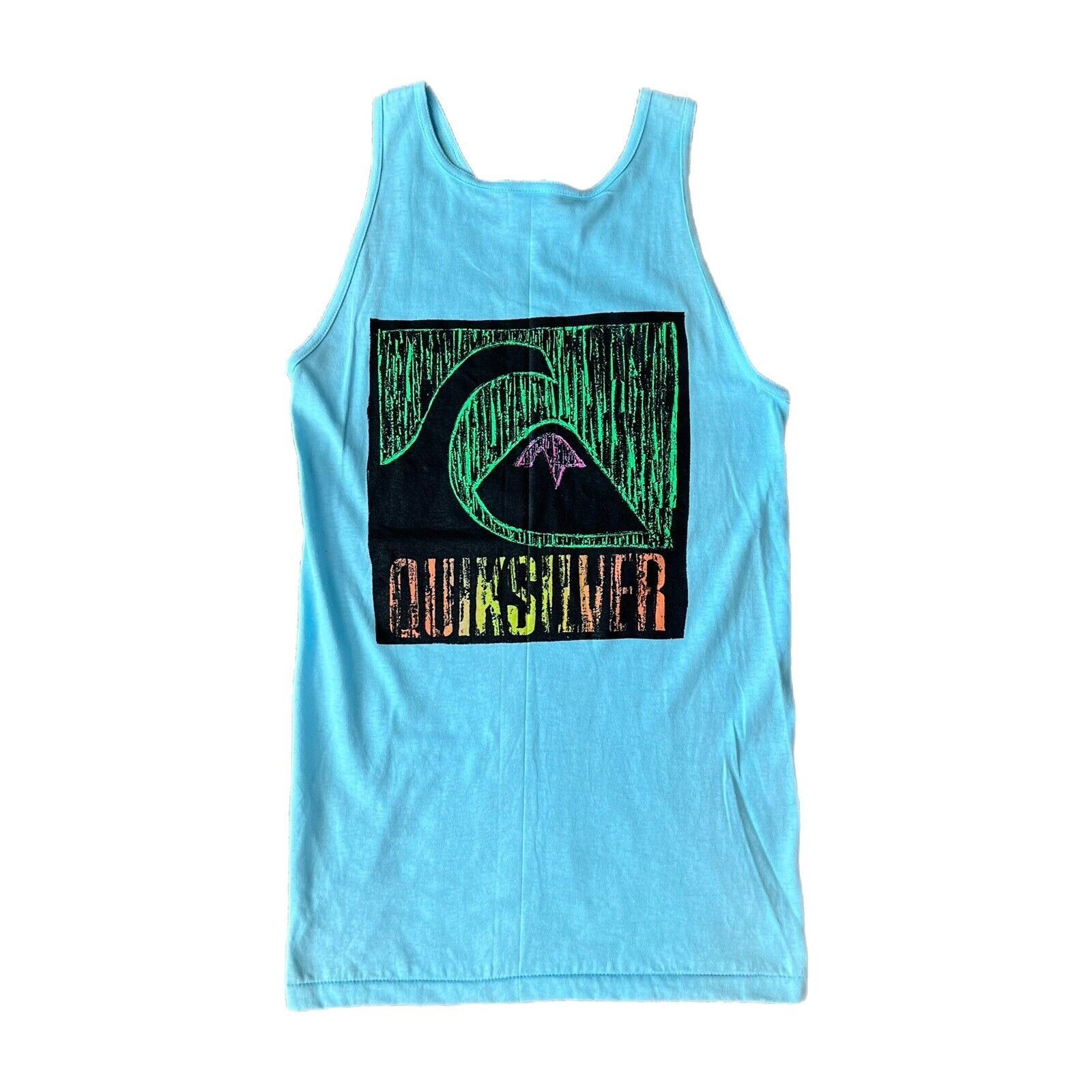 Vintage 80s Quiksilver Surf Skate Tank Top Mens Small Single