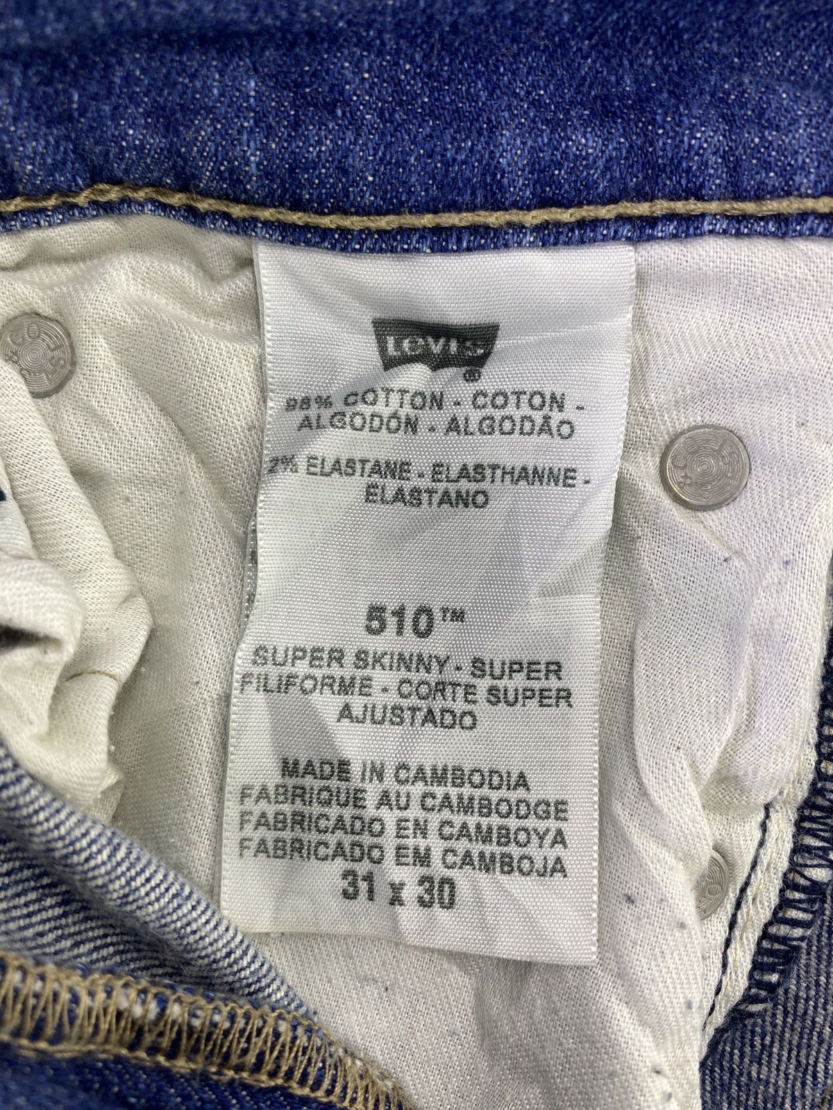 Levi's VINTAGE LEVI'S 510 BLUE WASH JEANS - J643 Size US 30 / EU 46 - 5 Thumbnail
