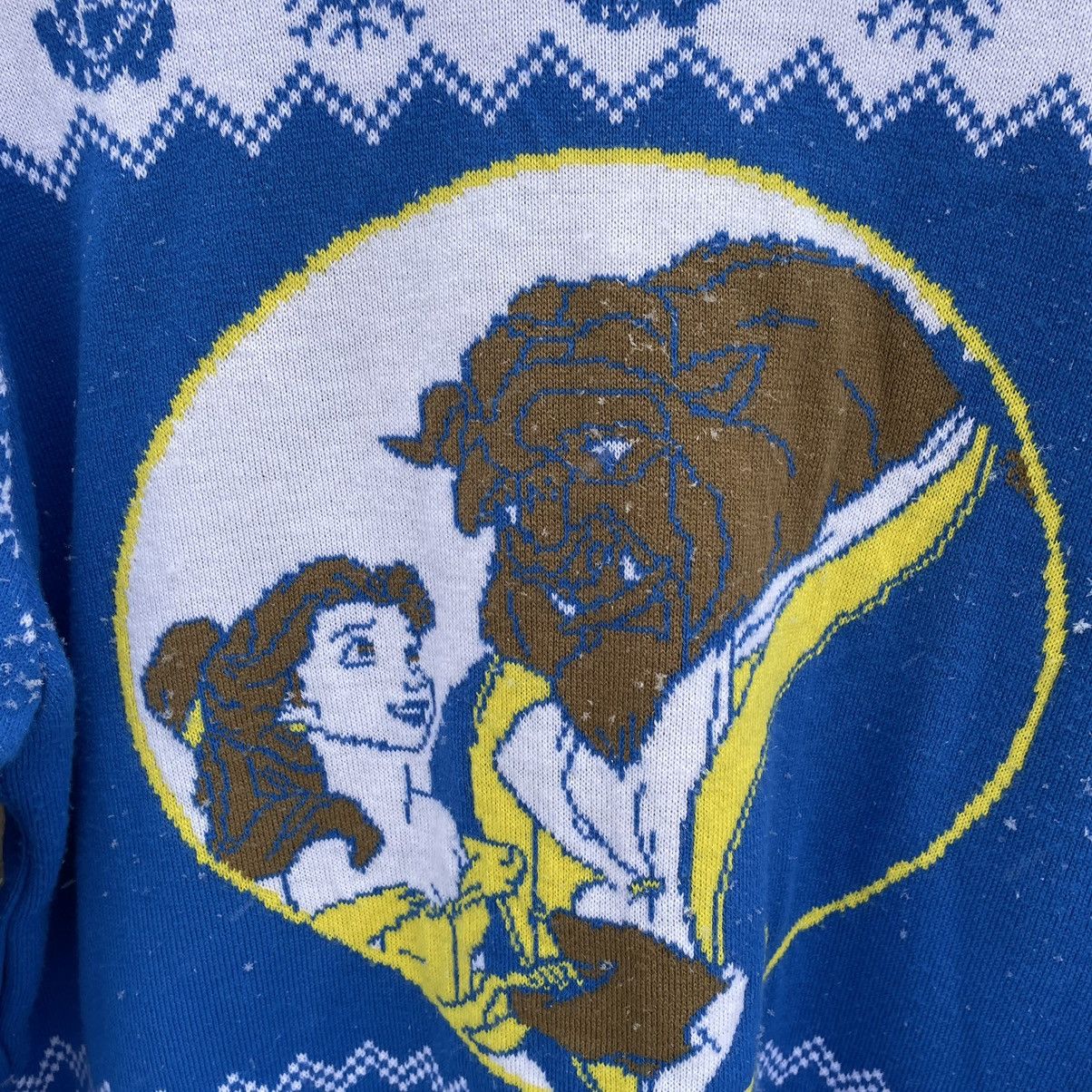 Disney × Vintage Vintage Disney Knit Sweater Acrylic Beauty and the Beast 90s Size US XL / EU 56 / 4 - 4 Thumbnail