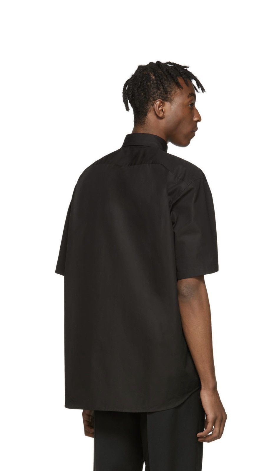 Balenciaga BALENCIAGA Black Rubber Logo Short Sleeve Button Up Shirts Size US L / EU 52-54 / 3 - 14 Thumbnail