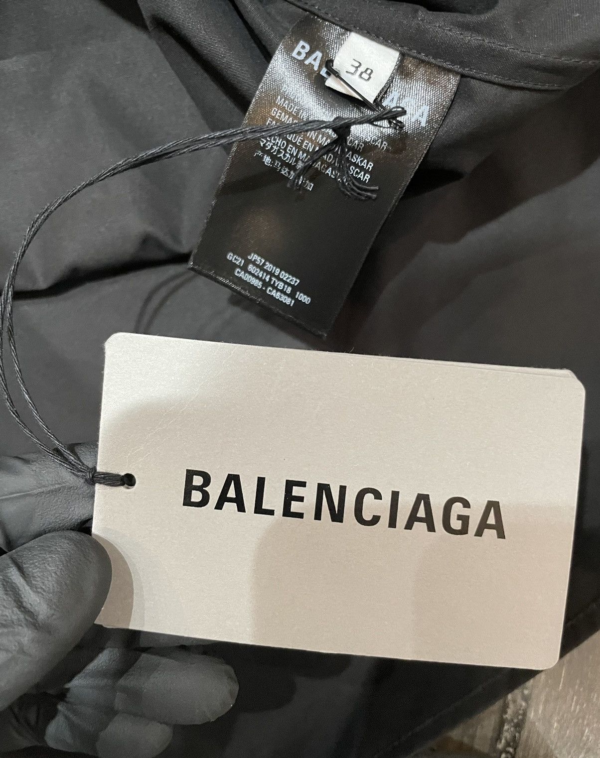 Balenciaga BALENCIAGA Black Rubber Logo Short Sleeve Button Up Shirts Size US L / EU 52-54 / 3 - 7 Thumbnail