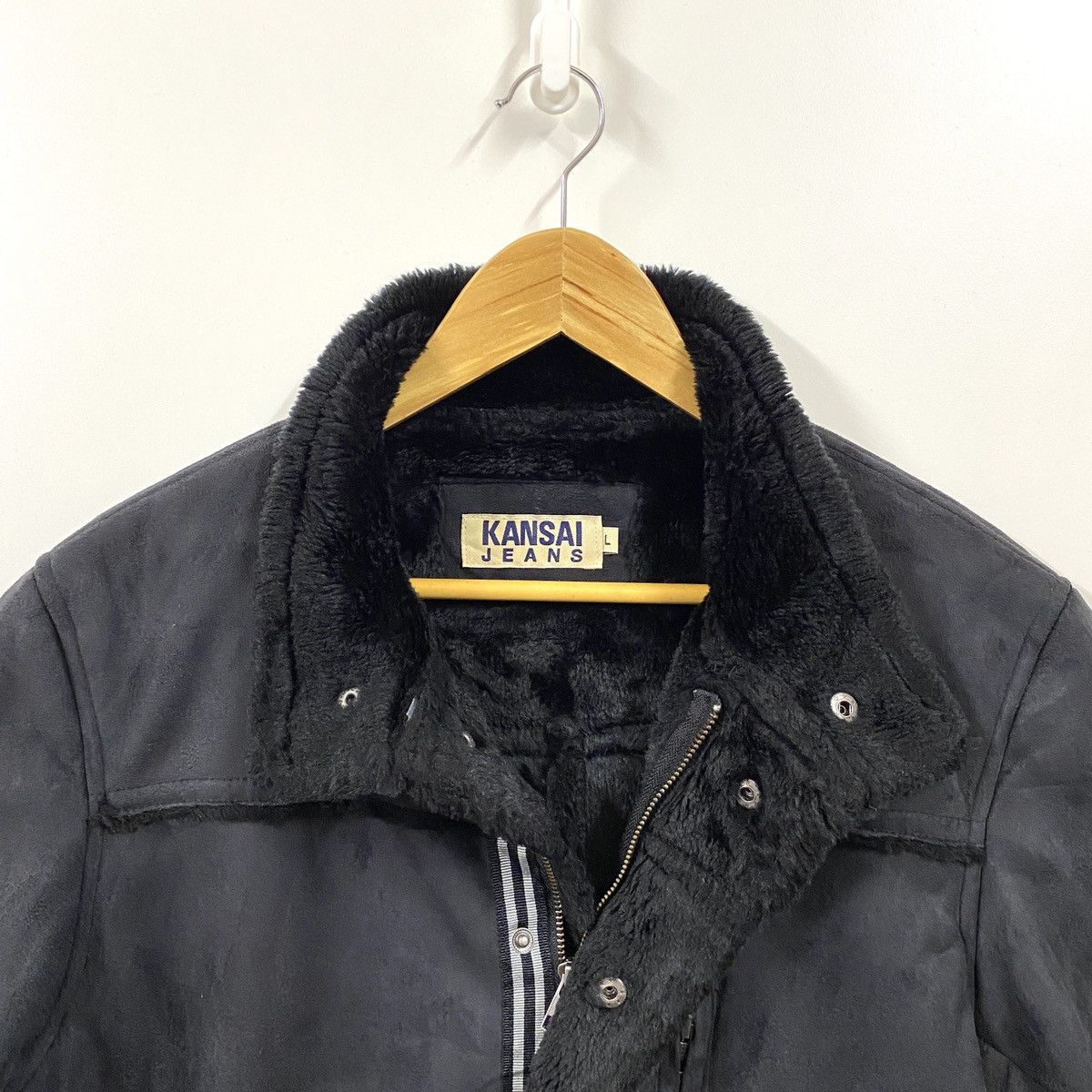 Kansai Yamamoto Kansai Yamamoto Kansai Jeans Velvet Fur Sherpa Lined Coat Size US L / EU 52-54 / 3 - 4 Thumbnail