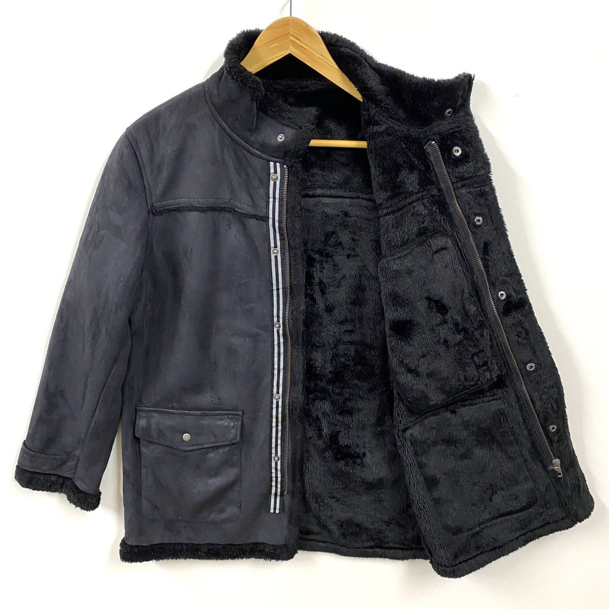 Kansai Yamamoto Kansai Yamamoto Kansai Jeans Velvet Fur Sherpa Lined Coat Size US L / EU 52-54 / 3 - 9 Thumbnail