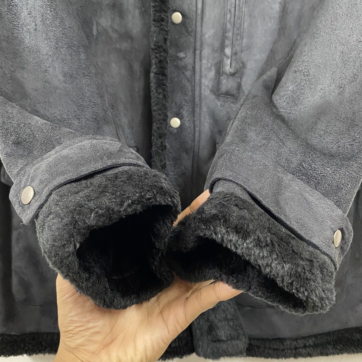 Kansai Yamamoto Kansai Yamamoto Kansai Jeans Velvet Fur Sherpa Lined Coat Size US L / EU 52-54 / 3 - 8 Thumbnail