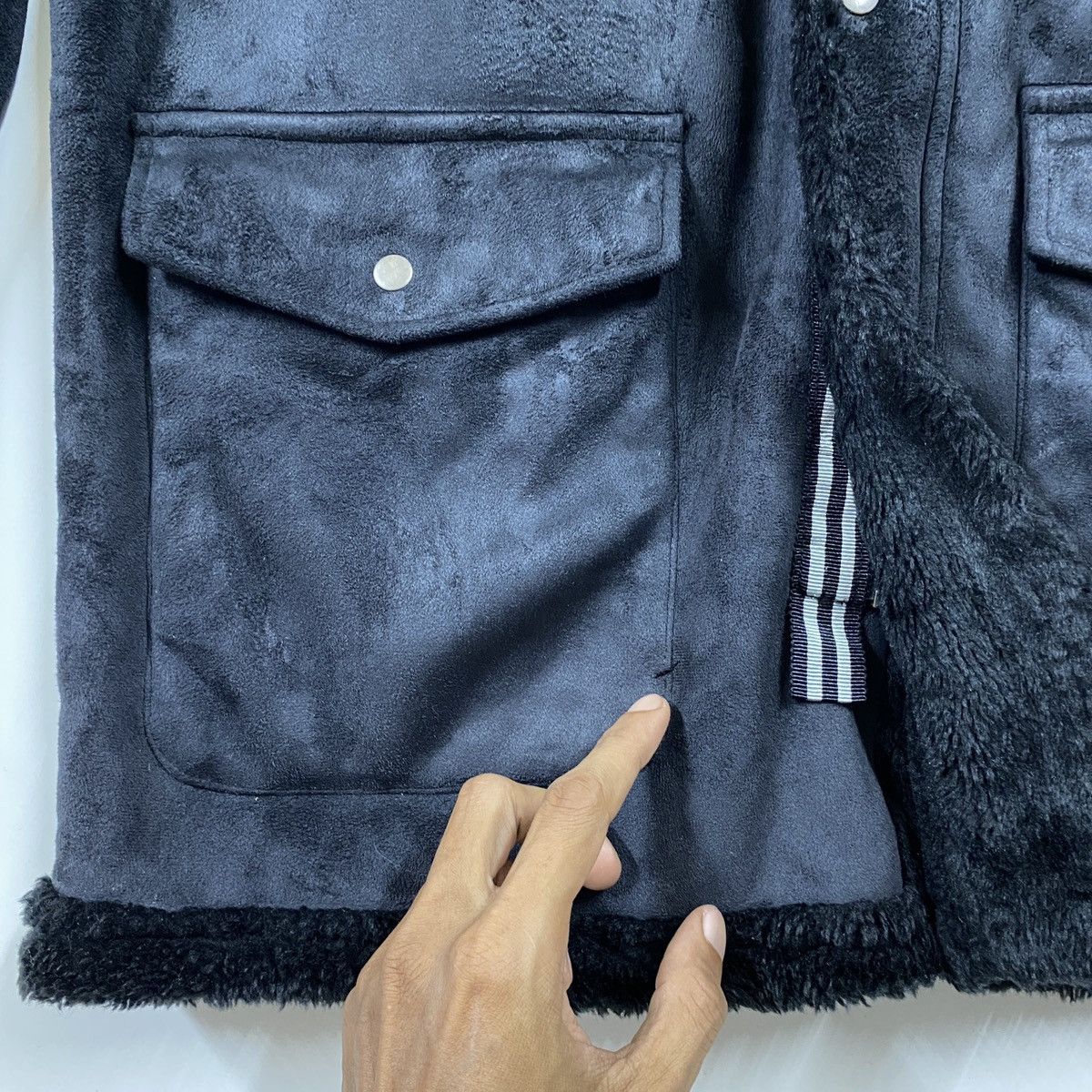 Kansai Yamamoto Kansai Yamamoto Kansai Jeans Velvet Fur Sherpa Lined Coat Size US L / EU 52-54 / 3 - 7 Thumbnail