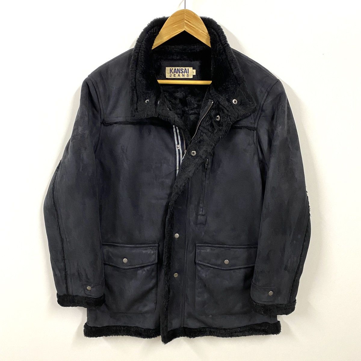 Kansai Yamamoto Kansai Yamamoto Kansai Jeans Velvet Fur Sherpa Lined Coat Size US L / EU 52-54 / 3 - 3 Thumbnail