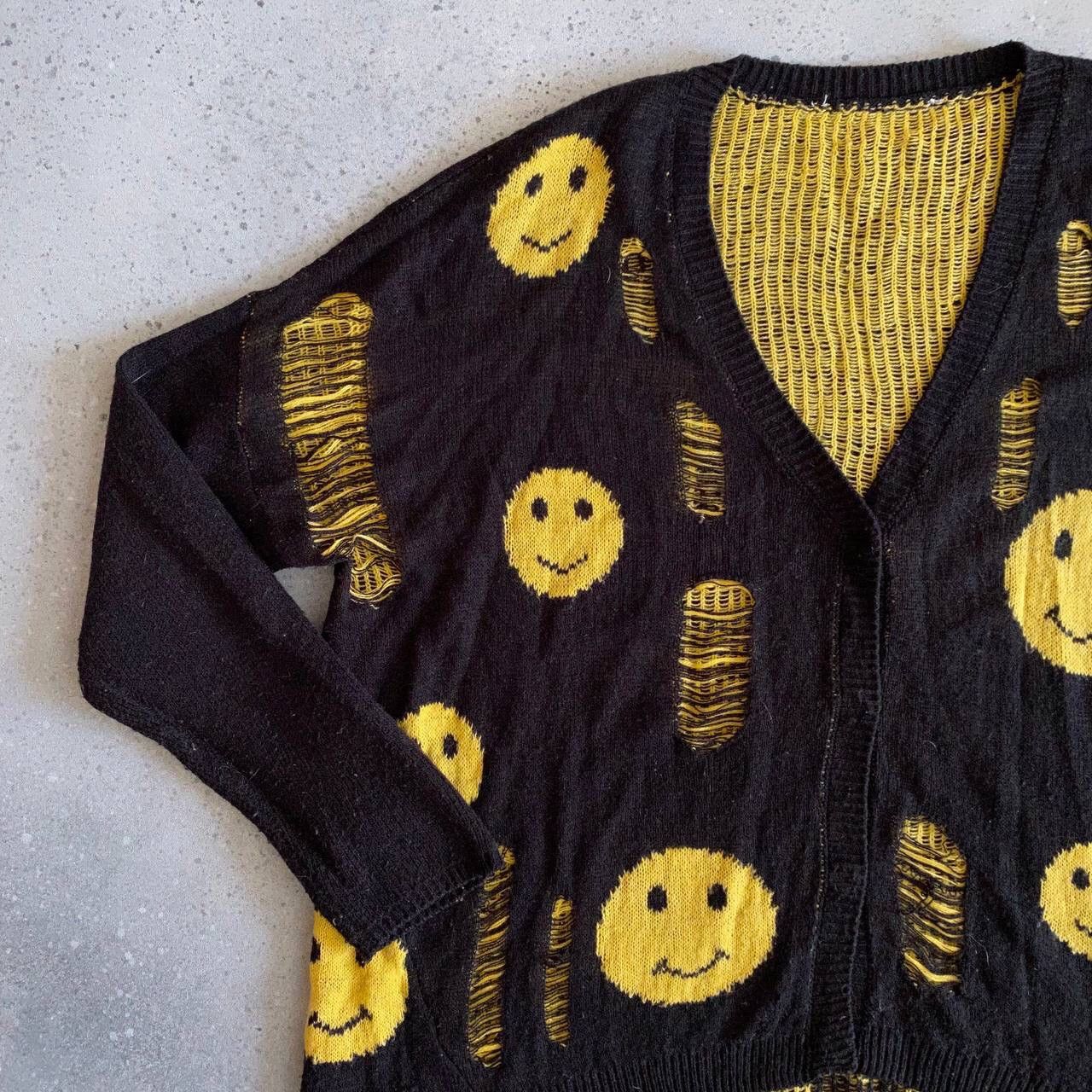 Seditionaries Amazing Distressed Smiley Face Sweater (kapital style) Size US M / EU 48-50 / 2 - 2 Thumbnail