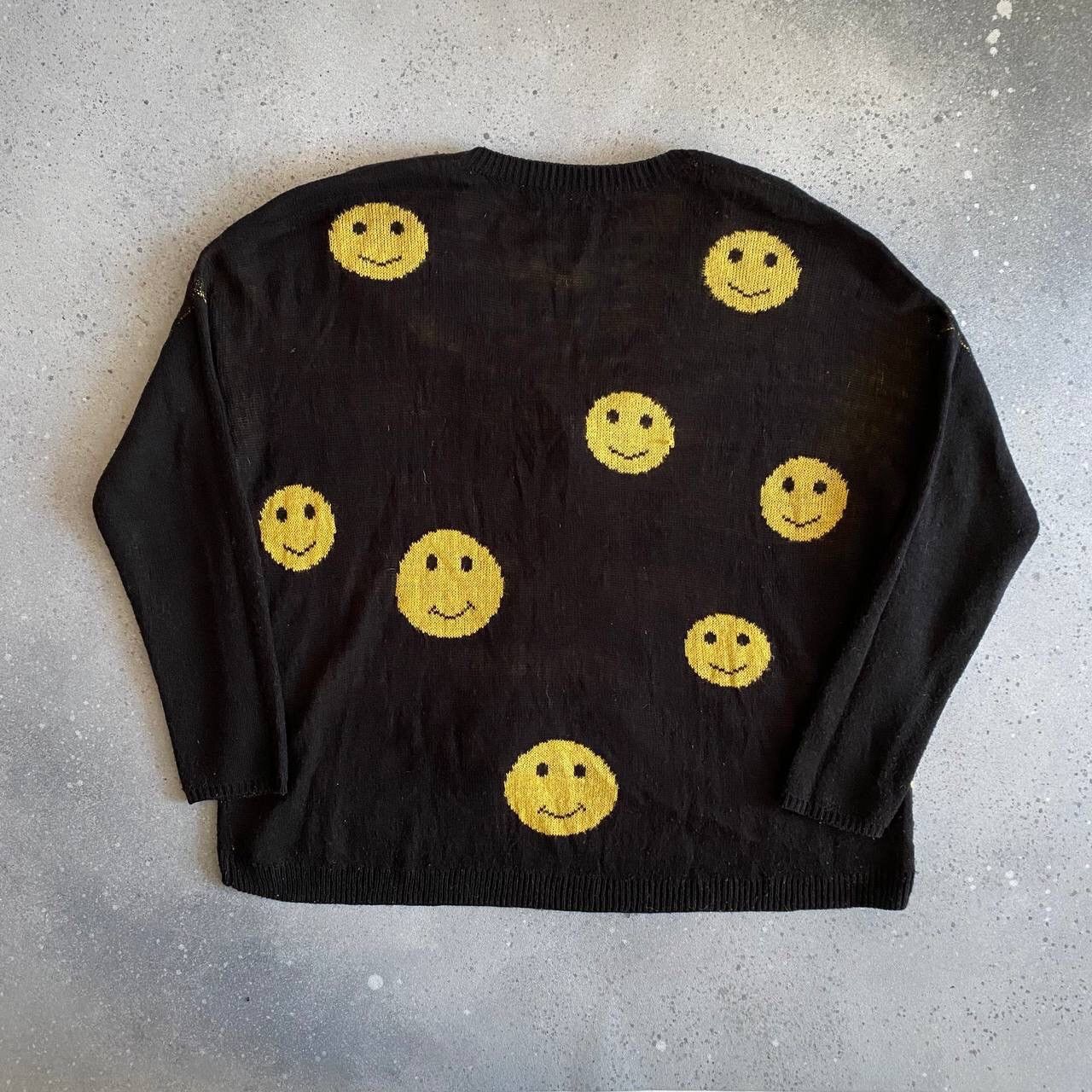 Seditionaries Amazing Distressed Smiley Face Sweater (kapital style) Size US M / EU 48-50 / 2 - 6 Thumbnail
