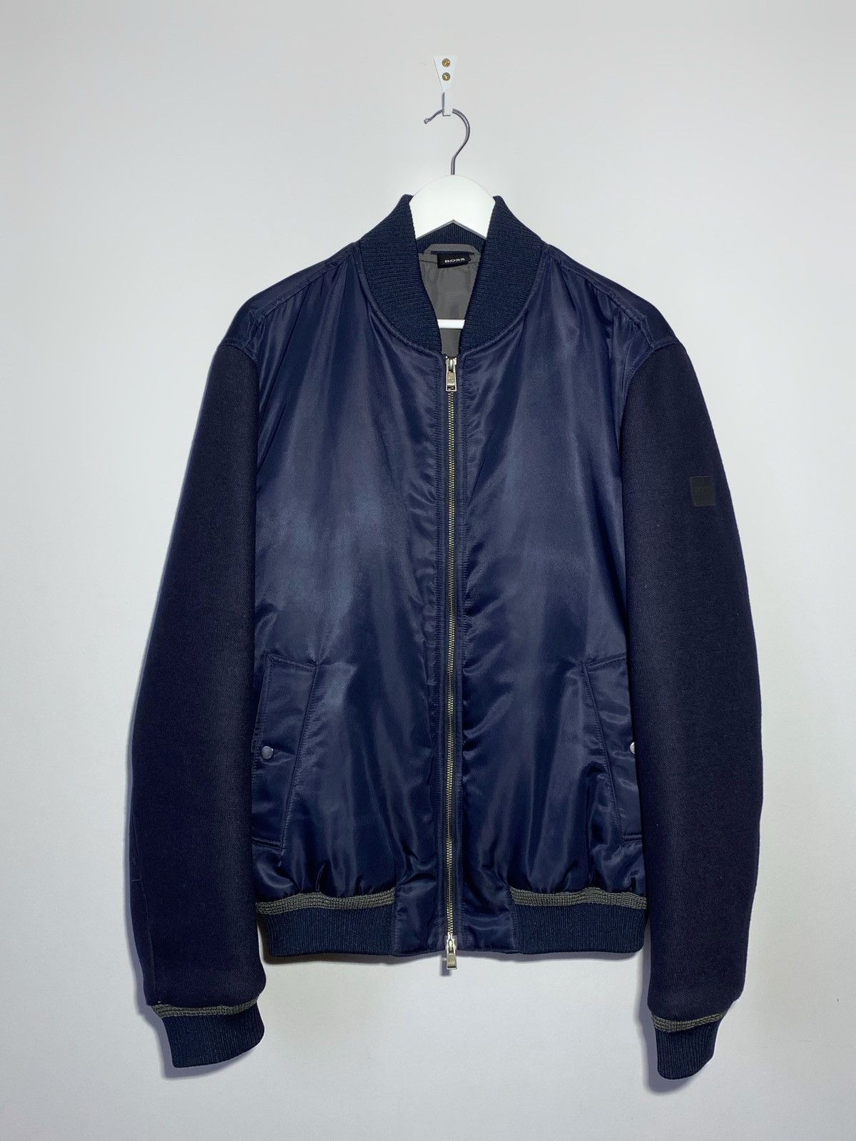 Vintage 90s Hugo Boss Button Up Suede Bomber Jacket Size XL