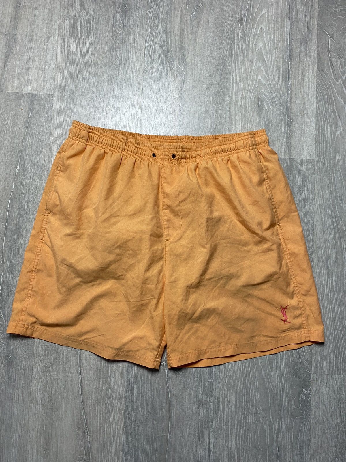 Vintage 90s Yves Saint Laurent vintage YSL orange shorts small logo Size US 32 / EU 48 - 1 Thumbnail