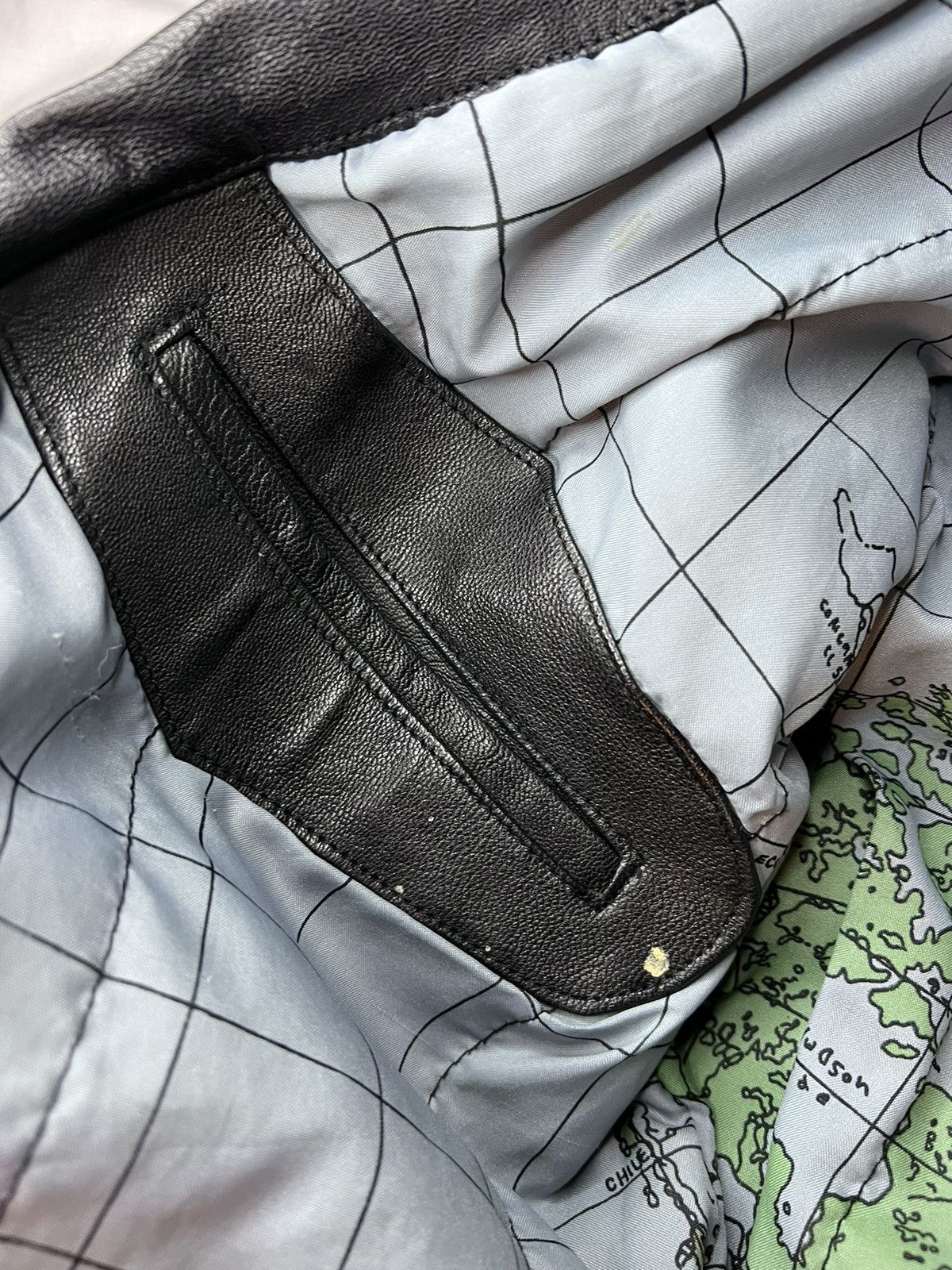 Vintage B52 Map Lined Leather Jacket