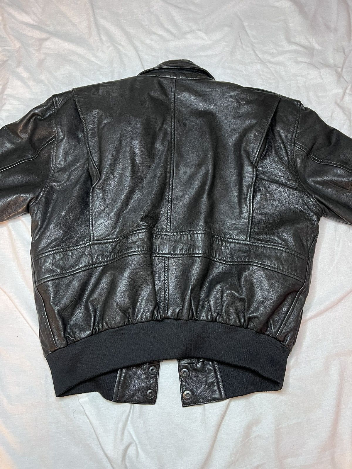 Vintage B52 Map Lined Leather Jacket