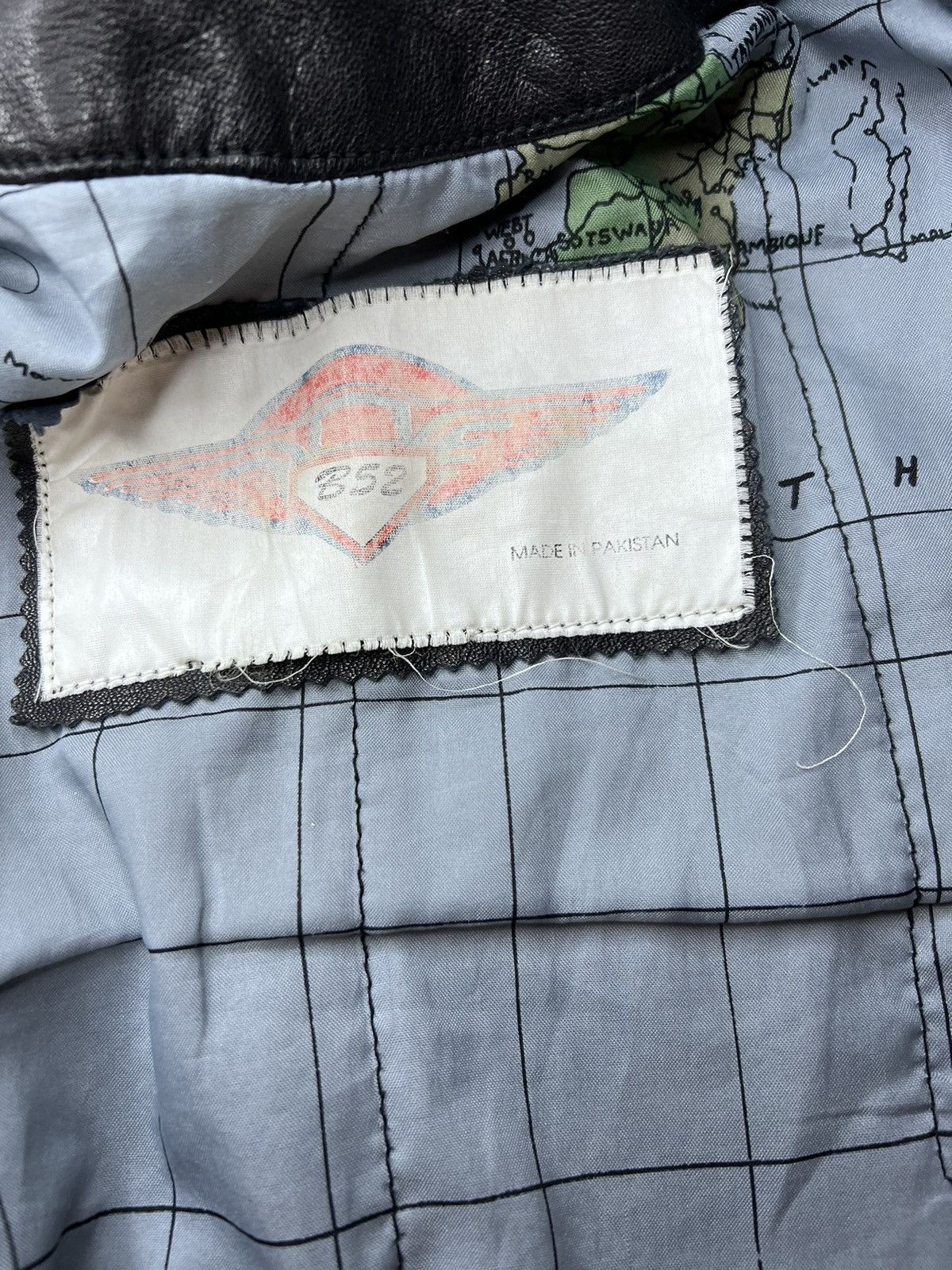 Vintage B52 Map Lined Leather Jacket