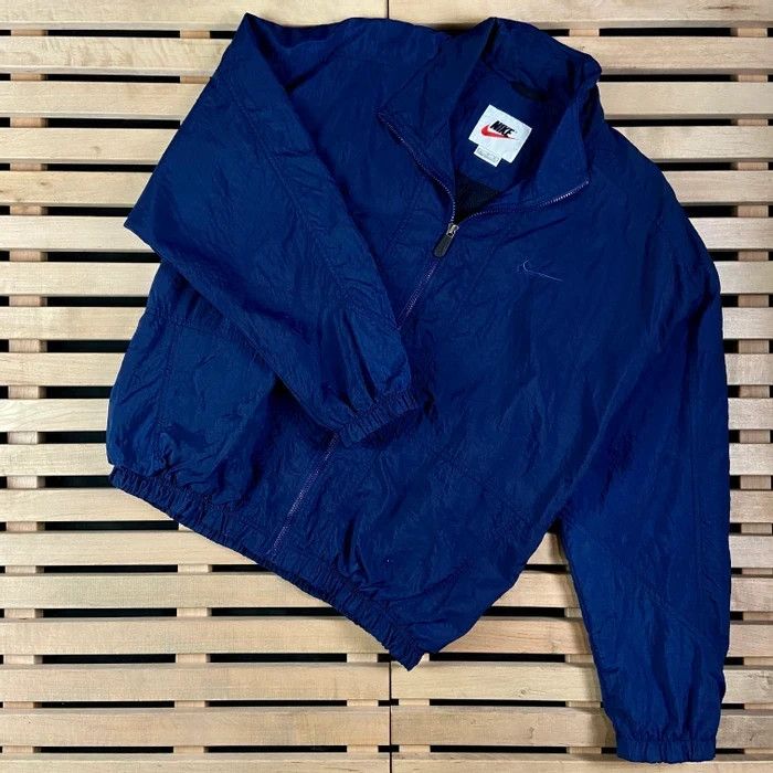 Nike × Vintage Mens Bomber Jacket Nike Vintage Size L Nylon Swoosh Size US L / EU 52-54 / 3 - 1 Thumbnail