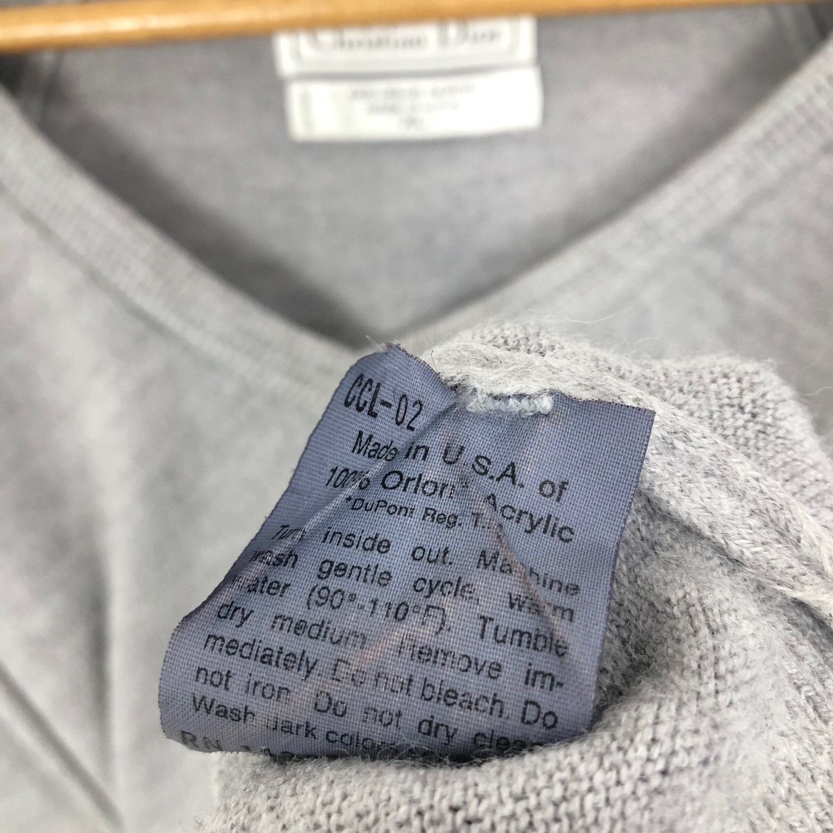 Dior Vintage 90s Christian Dior Acrylic V-Neck Jumper Sweatshirt Size XL / US 12-14 / IT 48-50 - 10 Thumbnail