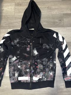 OFF-WHITE Galaxy Brushed Zip Up Hoodie Black Men's - SS21 - US