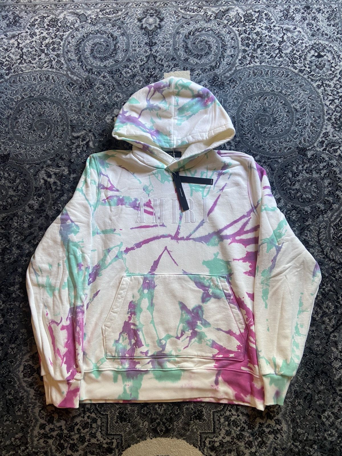 Amiri Tie AMIRI Dye Logo Hoodie Snow Pea WITH TAGS, NEW oversized | Grailed