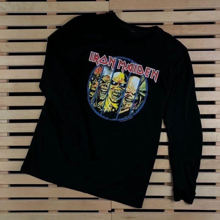 Band Tees × Iron Maiden × Vintage T Shirt Long Sleeve Iron Maiden Big Print Size L Vintage Size US L / EU 52-54 / 3 - 1 Thumbnail