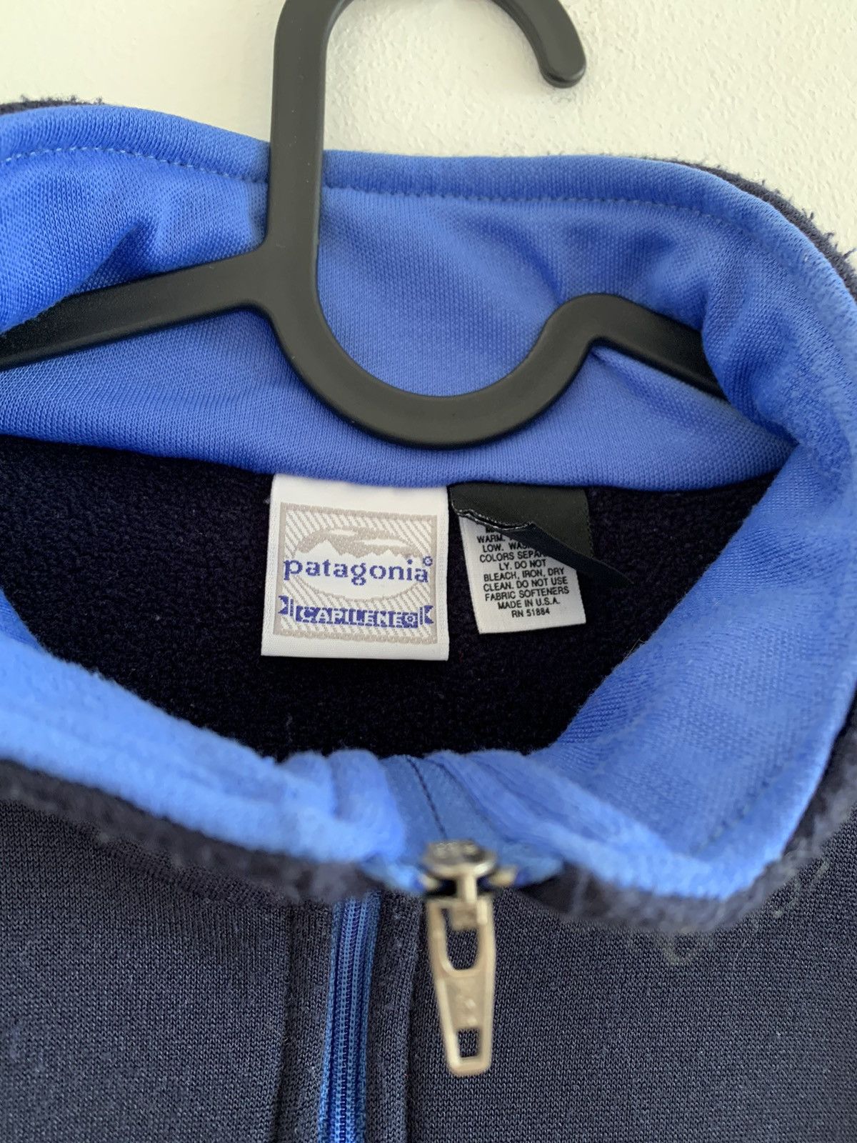 Patagonia × Vintage Vintage 90s Patagonia Capilene Navy Half Zip Sweater USA Size US L / EU 52-54 / 3 - 6 Thumbnail